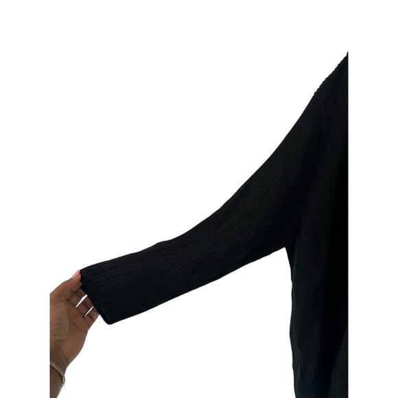 Talbots Woman Petites Plus Sweater Black Cable Knit Turtleneck Size 3X Petite - Picture 4 of 12